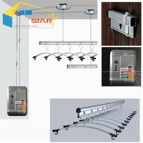 Giàn phơi bấm điện thực tế là sản phẩm giàn phơi thông minh