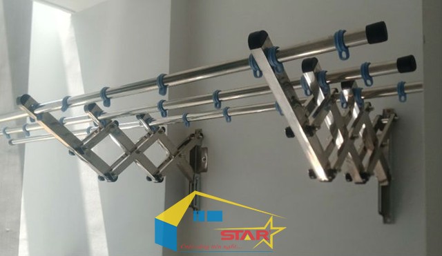 Mẫu giàn phơi gắn tường inox, Giàn phơi gắn tường inox, Mẫu giàn phơi gắn tường, Giàn phơi gắn tường inox Hòa Phát 68B, Mẫu giàn phơi gắn tường inox Hòa Phát 68B, Giàn phơi Hòa Phát Star XN03, Giàn phơi quần áo thông minh