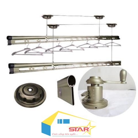 Giàn phơi thông minh, Giàn phơi KS 980 4 thanh, Giàn phơi KS 980, Cách sử dụng giàn phơi, Cấu tạo giàn phơi KS 980 4 thanh