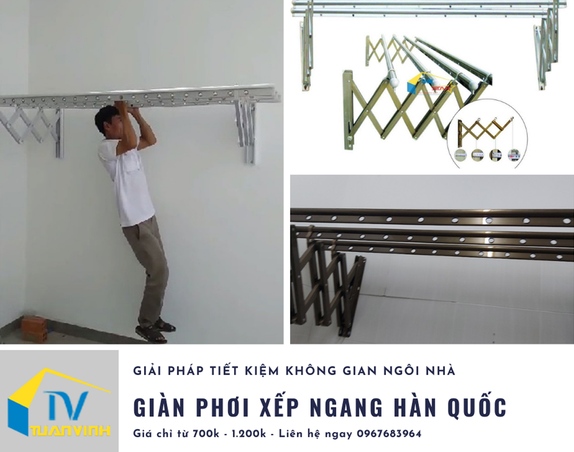 Giàn phơi thông minh, Sử dụng giàn phơi thông minh, Giàn phơi thông minh, Lắp đặt giàn phơi thông minh, Giàn phơi thông minh gắn tường