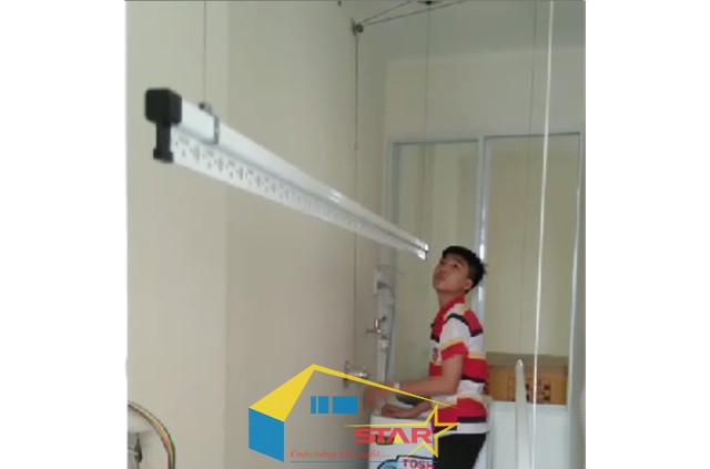 lắp đặt giàn phơi thông minh, giàn phơi gắn trần, giàn phơi inox, giàn phơi cho chung cư, Tuấn Vinh Shop