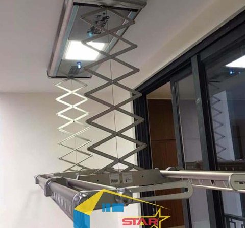 giàn phơi bấm điện tự động, giàn phơi thông minh, giàn phơi điều khiển từ xa, giàn phơi tự động, giàn phơi gắn trần, Tuấn Vinh Shop