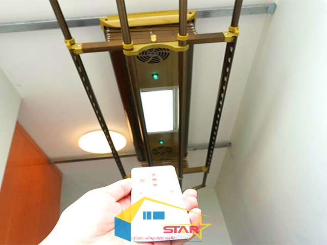 giàn phơi bấm điện tự động, giàn phơi thông minh, giàn phơi điều khiển từ xa, giàn phơi tự động, giàn phơi gắn trần, Tuấn Vinh Shop